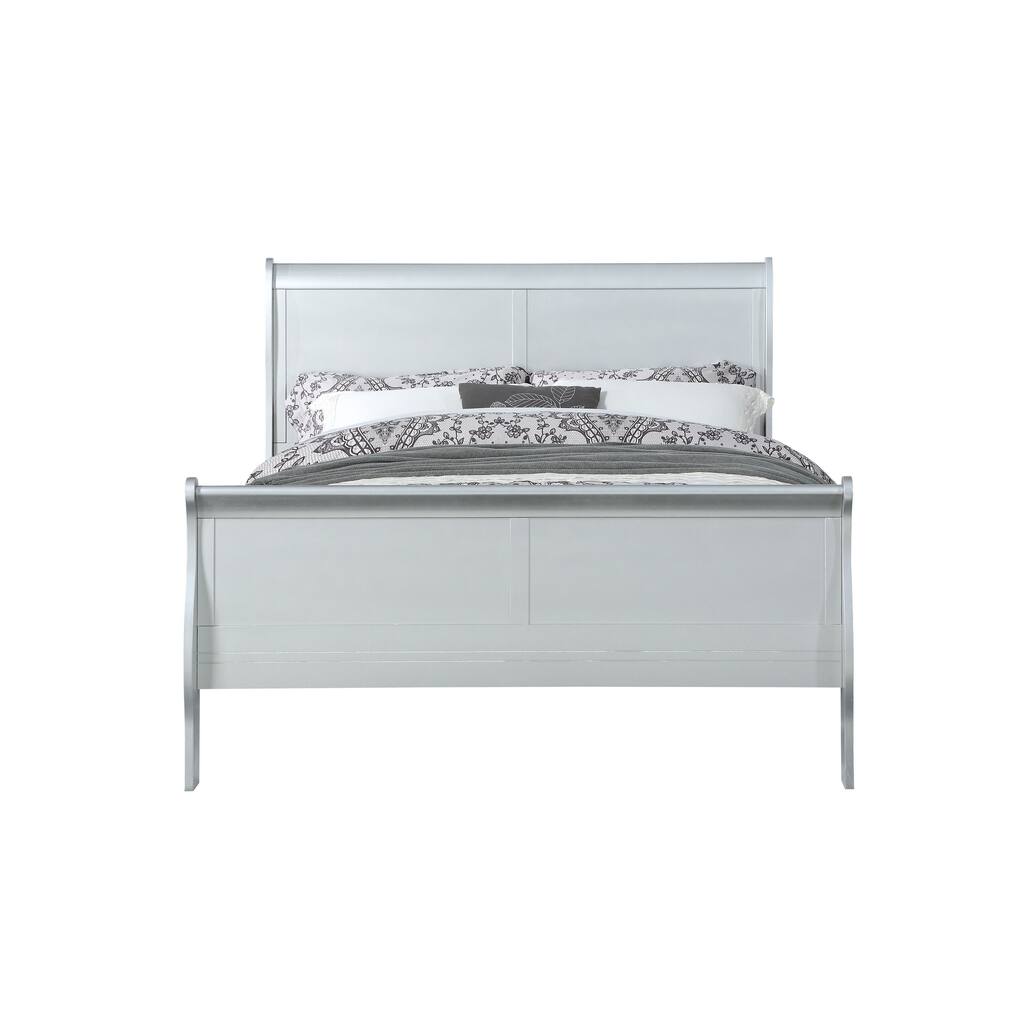 Louis Philippe Platinum Finish Twin Bed