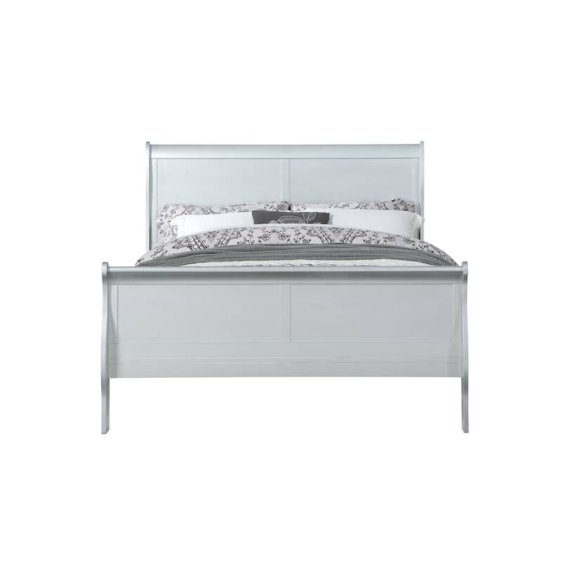 Transitional Solid Wood Platform Bed with Strong Slats Support for Bedroom