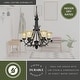 preview thumbnail 5 of 7, Sierra 6 Light Bronze Rustic Pinecone Chandelier - 27-in W x 31-in H x 27-in D