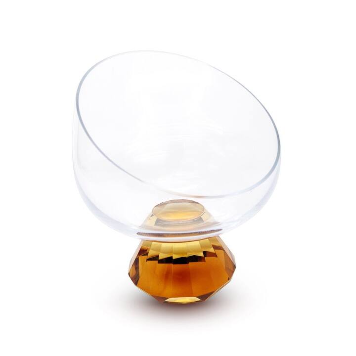 Angular Bowl With Amber Diamond Base - Amber