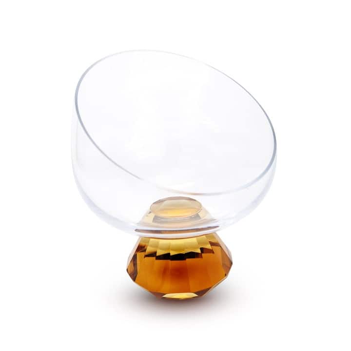 Angular Bowl With Amber Diamond Base