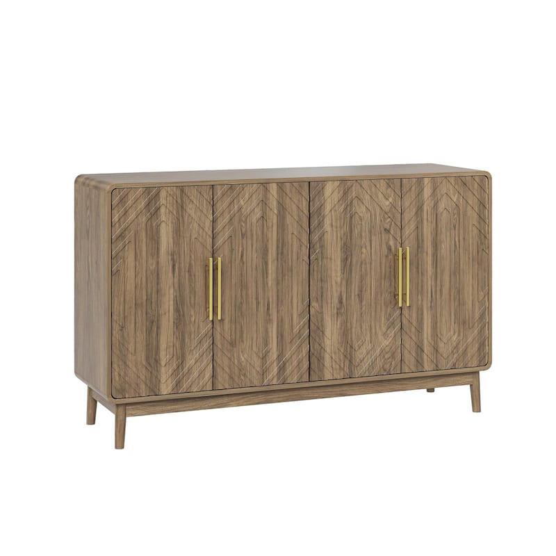 Wood Sideboard with Adjustable Shelves, 55'' Credenza Console Table