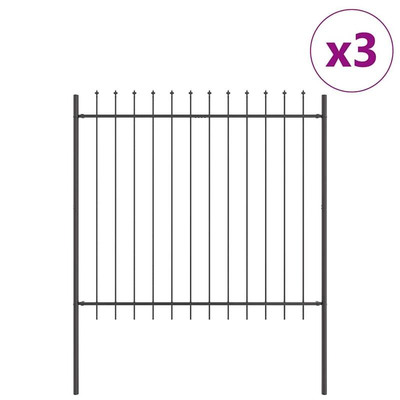 vidaXL Garden Fence Gray Powder-coated steel