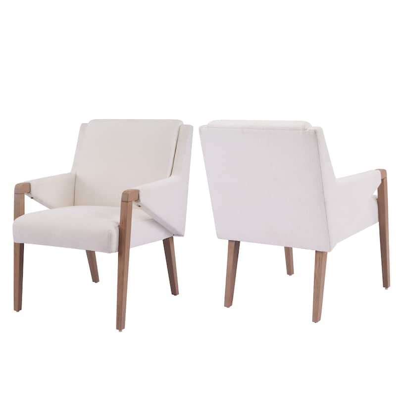 Christopher Knight Home - Set of 2 Mid-Century Modern Upholstered Dining Chair with Rubberwood Frame
