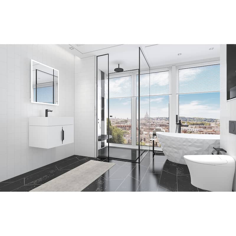 Nile 24-Inch Wall Mounted Bathroom Vanity Set w/ White Top