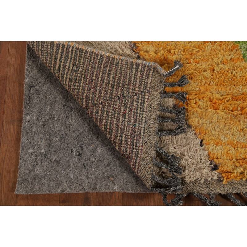 Geometric Moroccan Oriental Area Rug Hand-Knotted Wool Carpet - 4'9" x 8'9"