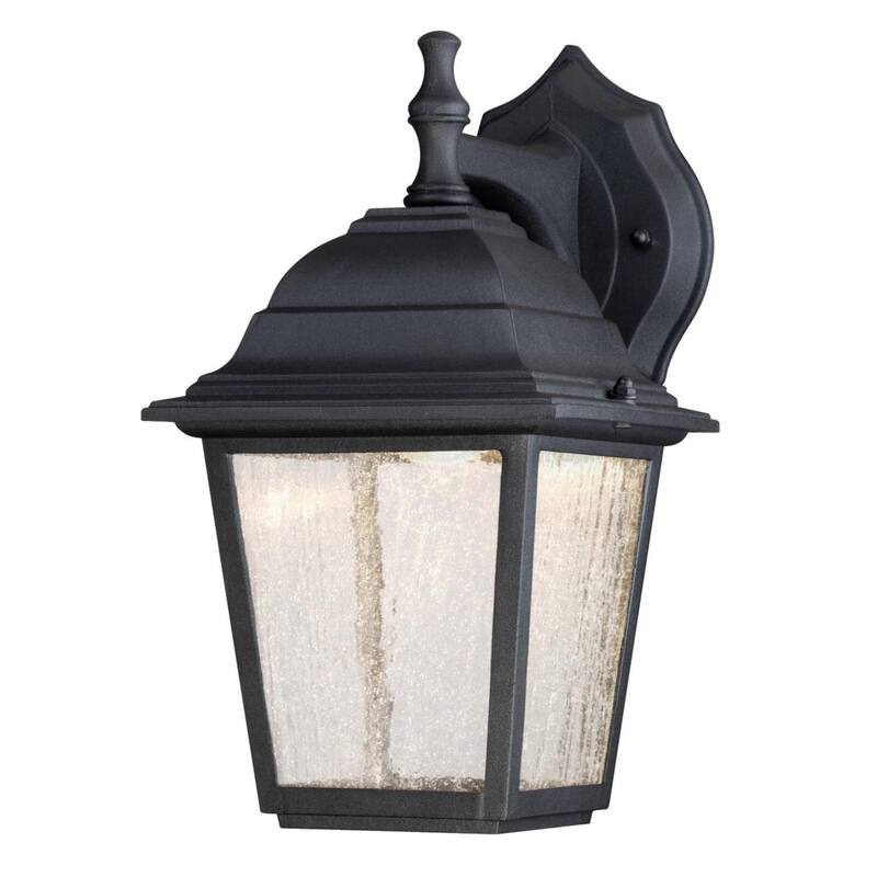 Westinghouse One-Light Dimmable LED Outdoor Wall Fixture, Black Finish with Clear Seeded Glass