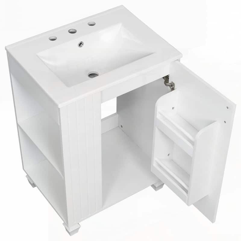 24" Bathroom Vanity with Sink, Bathroom Cabinet with Door Shelf