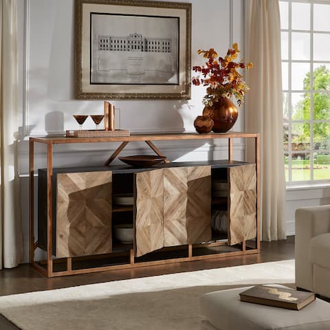 Halimah Copper with Reclaimed Wood Diamond Pattern Buffet by iNSPIRE Q Modern