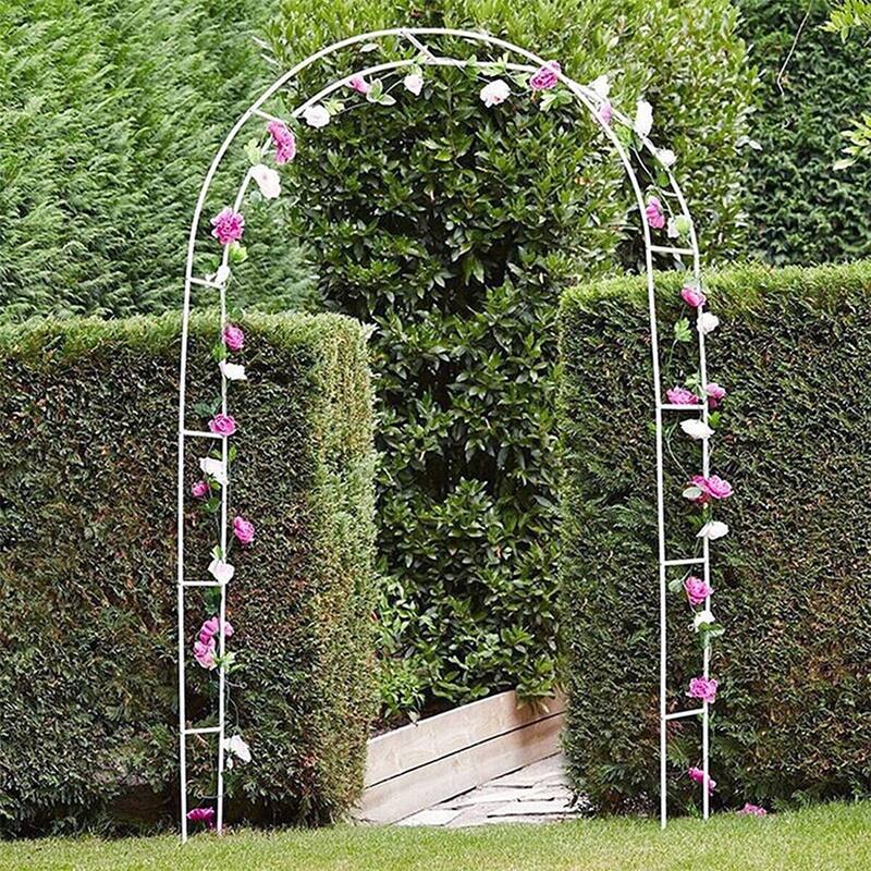 78"H x 45"W Garden Arch Trellis,Adjustable Metal Arbor Trellis - White