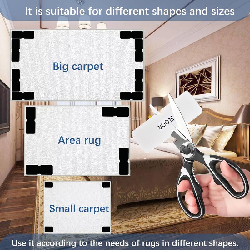 Non Slip Rug Tape / Adhesive - Black - 6" X 2"
