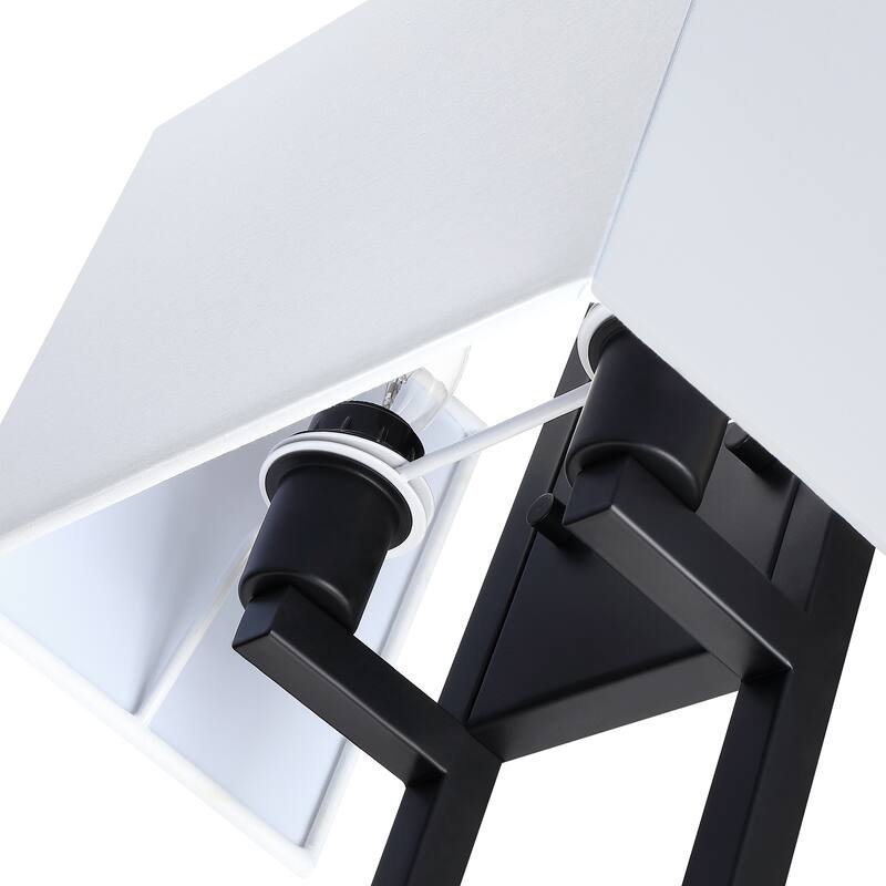 2-Light Wall Sconce with White Shade - 15.5 in. H