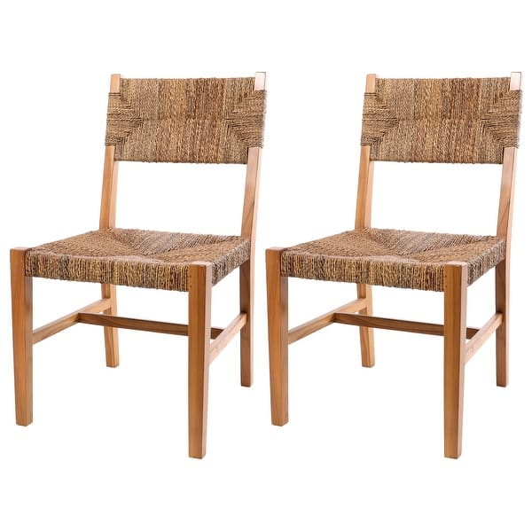 Teakwood & Banana Leaf Stool Teakwood & Banana Leaf Stool