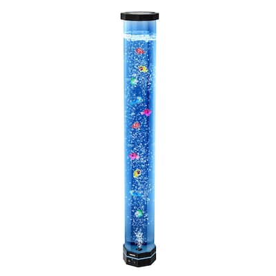 3.3 Ft Floor Standing Sensory Bubble 16 Color Lamp with Jellyfish and Remote for Relaxation Sleep Aid - 5.51 x 39.37 in