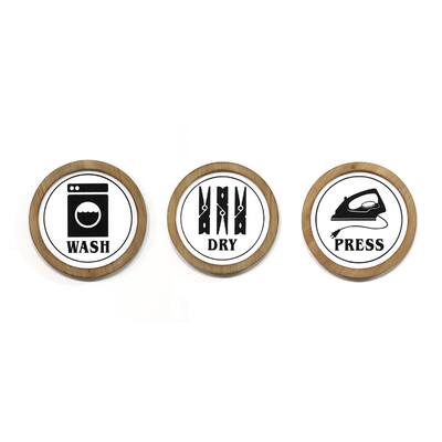 Wash Dry Press Wood Framed Wall Art - White, Black