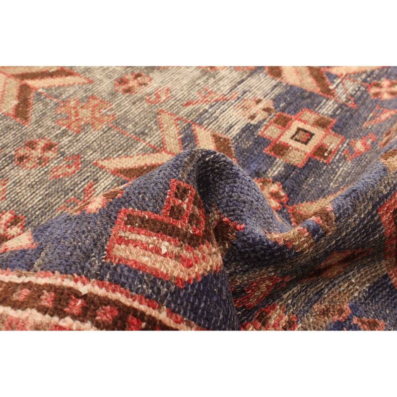 ECARPETGALLERY Hand-knotted Antalya Vintage Dark Navy Wool Rug - 2'7 x 6'0