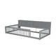 preview thumbnail 28 of 34, Wood Twin XL Size Floor Bed with Storage Cabinets and USB Ports, Solid Wood Bedframe w/Fence, No Box Spring Needed