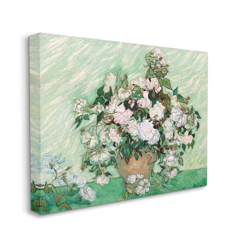 Stupell Impressionist Arrangement of Chrysanthemums Traditional Painting Canvas Wall Art - Green - 24 x 30