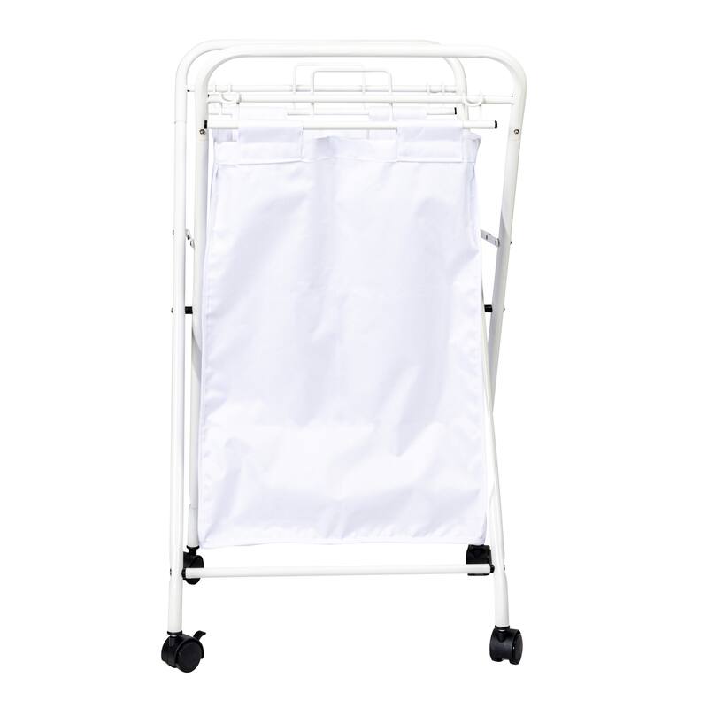 Household Essentials Rolling Laundry Hamper with Velcro Fasteners