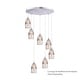 preview thumbnail 8 of 7, Milano Satin Nickel Mini Pendant Ceiling Light Amber Fog Glass - 4.75-in W x 9.75-in H x 4.75-in D