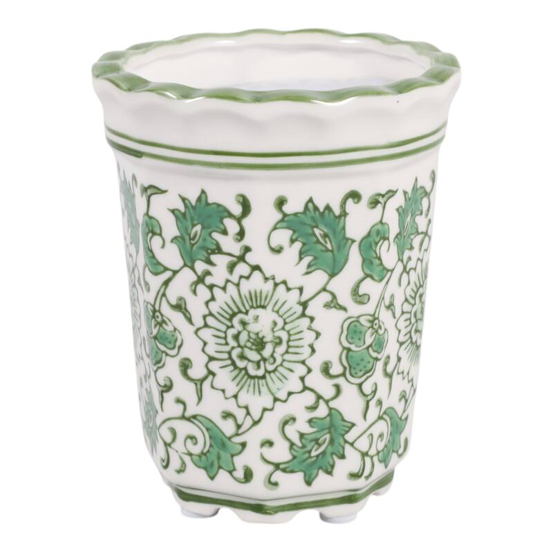 Modern Chinoiserie Ceramic Candle - Jasmine Scented Candle - 5.0"
