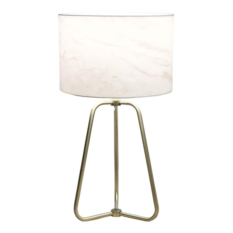 Small Modern Stylish Bronze Marble Lampshade Table Lamp