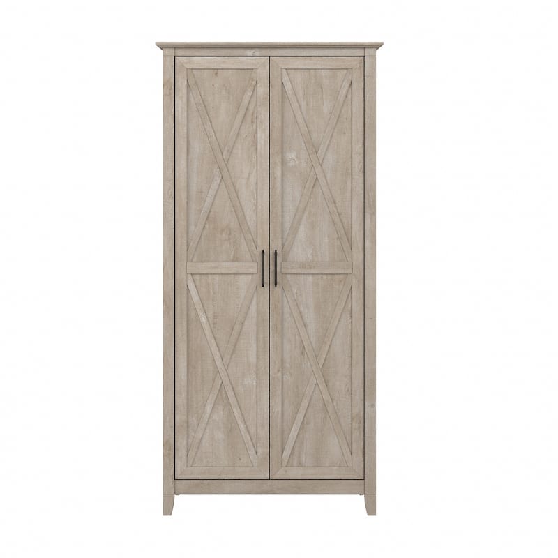 Key West Tall Storage Cabinet with Doors and Shelves by Bush Furniture