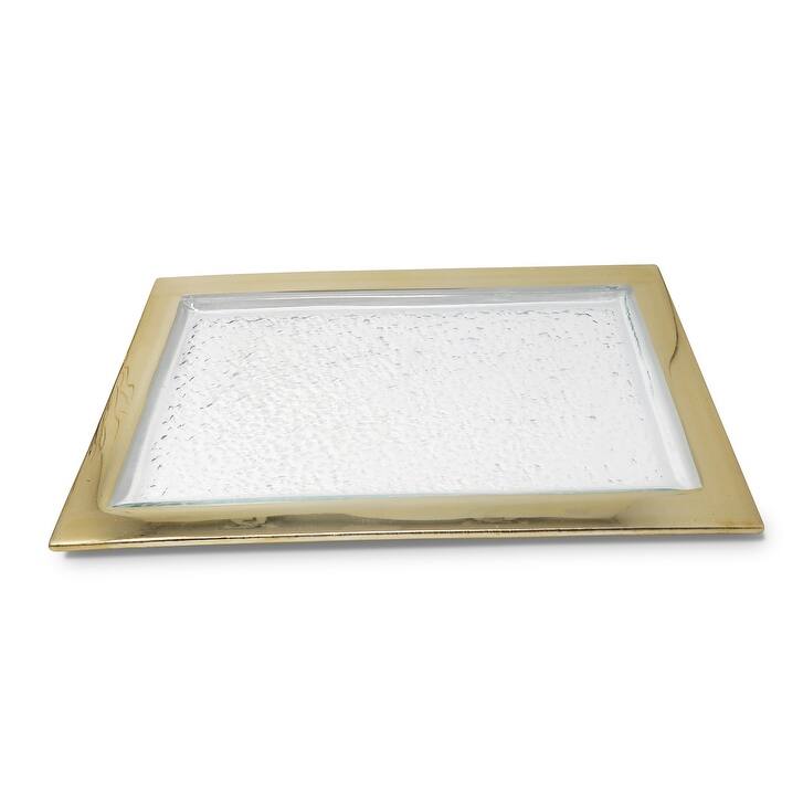 Gold Border Hammered Tray
