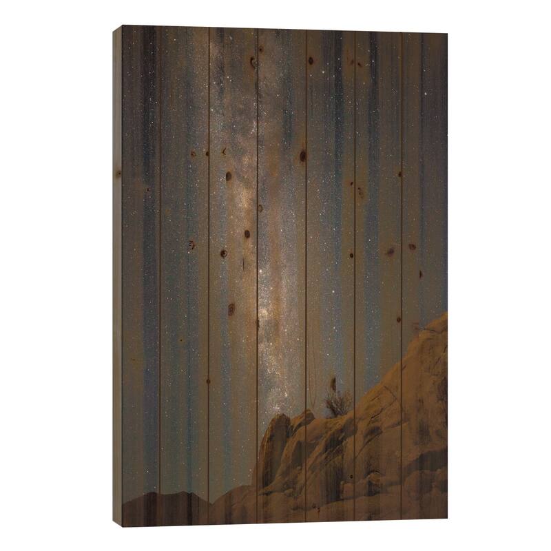 Milky Way Galaxy As Seen From Richtersveld, North Cape, South Africa Print On Wood by Bill Young - Multi-Color - 40x26x1.5