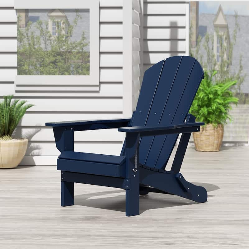 POLYTRENDS Laguna Folding Poly Eco-Friendly All Weather Outdoor Adirondack Chair