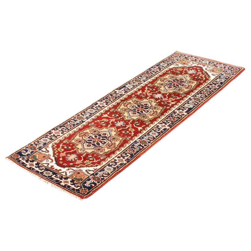 ECARPETGALLERY Hand-knotted Serapi Heritage Red Wool Rug - 2'6 x 7'9