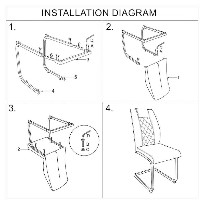 High-Back Dining Chairs Set of 6, PU Leather Modern Kitchen Chairs with Silver Legs for Home Furniture Dining & Kitchen Room