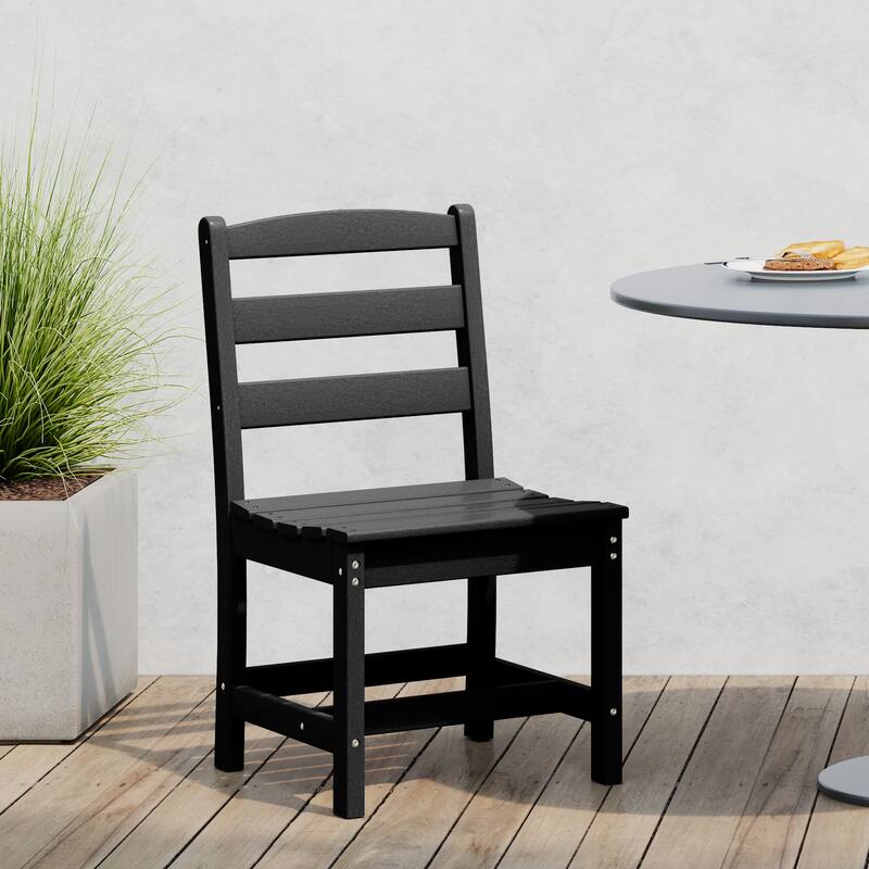 Shoreside Outdoor Patio Armless Dining Side Chair