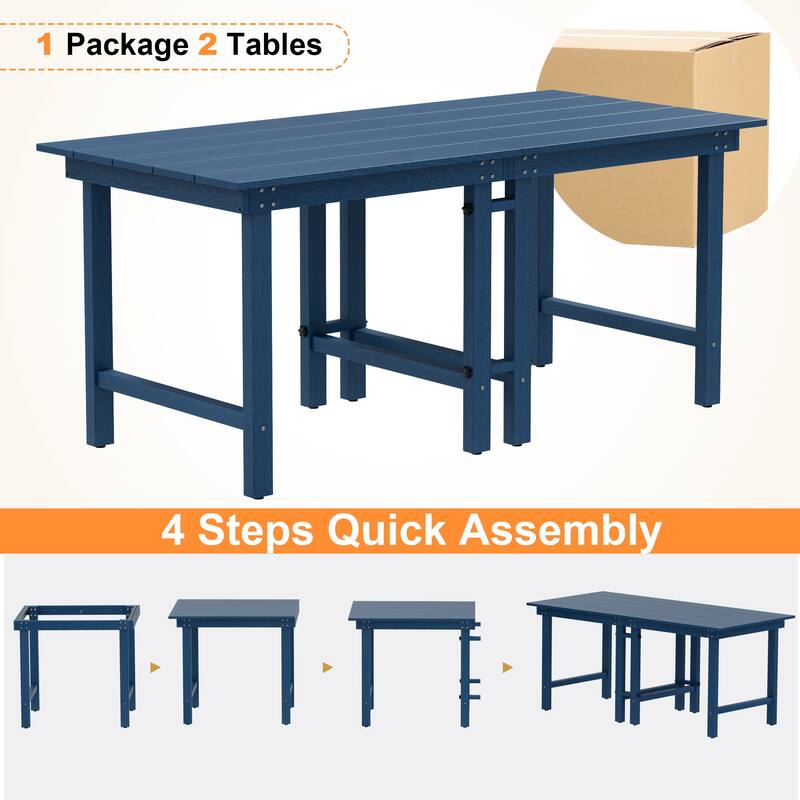 5 Piece HDPE Outdoor Dining Table Sets