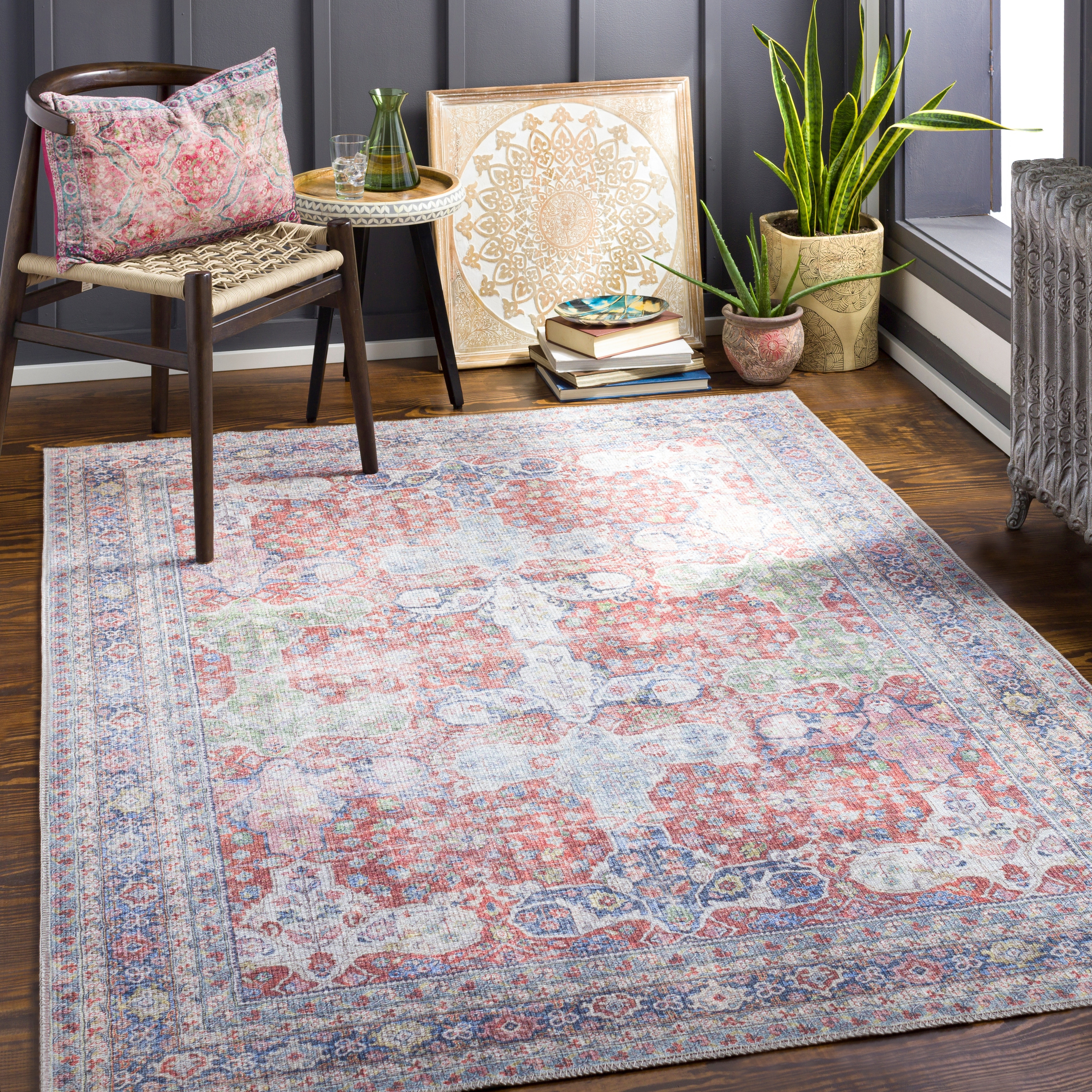 Artistic Weavers Baadur Distressed Traditional Machine Washable Area Rug