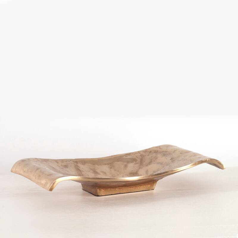 Silver Orchid Scrolled Small Metal Tray - N/A