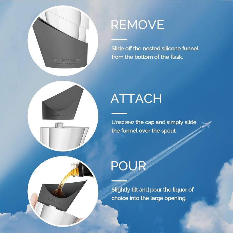 Final Touch Stainless Steel AeroFlask Travel Flask - 3.4 Oz