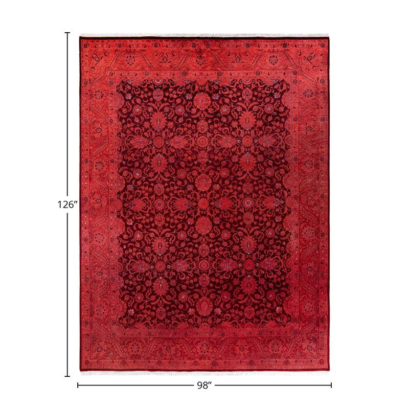 Fine Vibrance, One-of-a-Kind Hand-Knotted Area Rug - Red, 8' 2" x 10' 6" - 8' 2" x 10' 6"