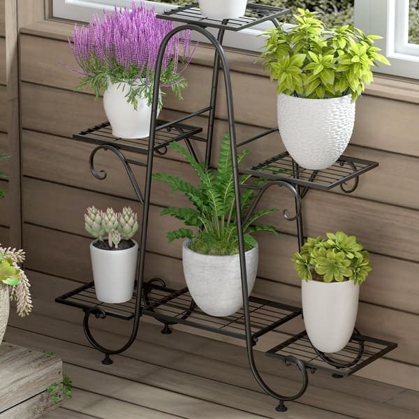 6 Tiers Multilayer Metal Plant Stand Flower Pots Display Holder Garden  Balcony - 32'' - Bed Bath & Beyond - 41464564