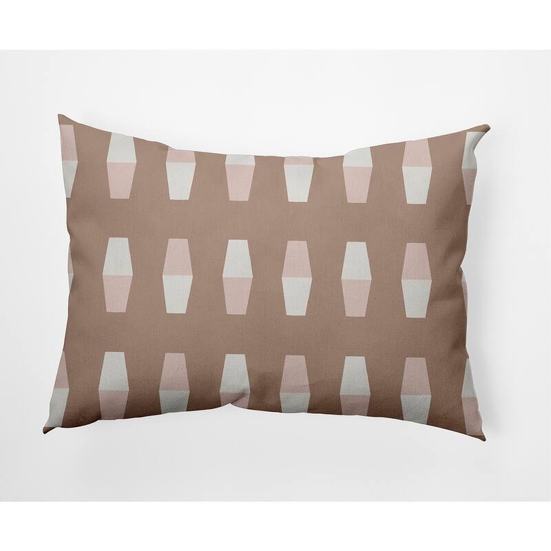 Bowling Pins Nautical Indoor/Outdoor Throw Pillow - Mauve - 14" x 20"