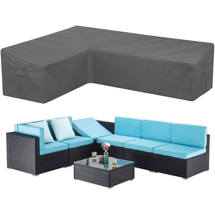 Outdoor Sectional Cover V/L Shaped Sofas Durable & Weather-Resistant - 104x83(L-Shaped-Left Facing)