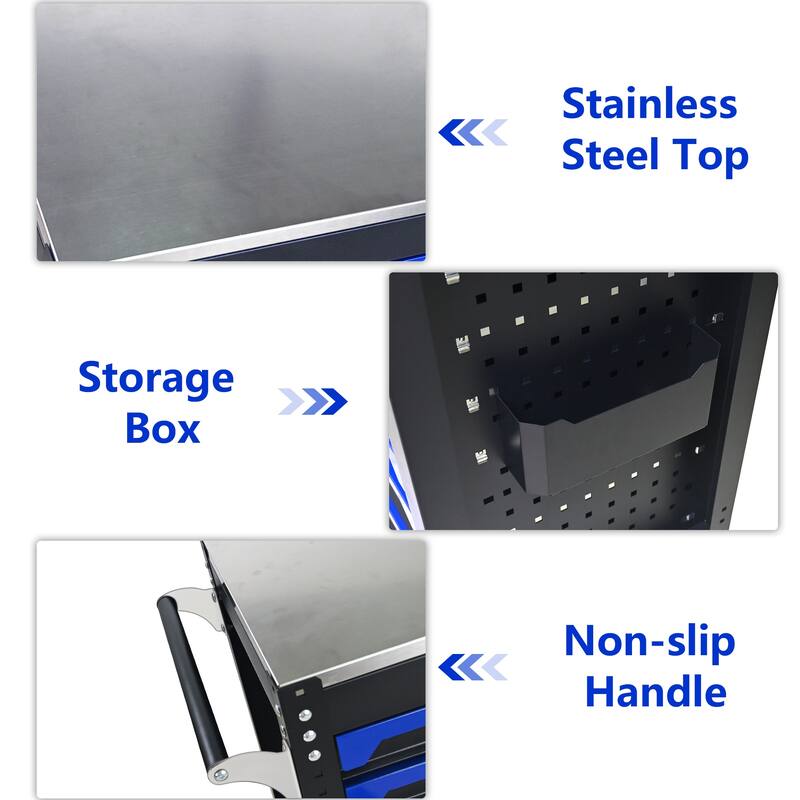 Industrial-Strength Rolling Tool Cart with 7 Drawers, 30" Steel Workbench Cabinet