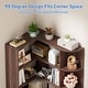 preview thumbnail 6 of 22, 6-Tier Corner Bookshelf, 71" H Freestanding L-Shaped Book Shelf with Baffle, Corner Open Display Shelf Bookcase