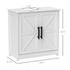 preview thumbnail 28 of 32, HOMCOM Pedestal Sink Storage Cabinet, Farmhouse Freestanding Bathroom Sink Cabinet with 2 Barn Doors and Adjustable Shelf, White