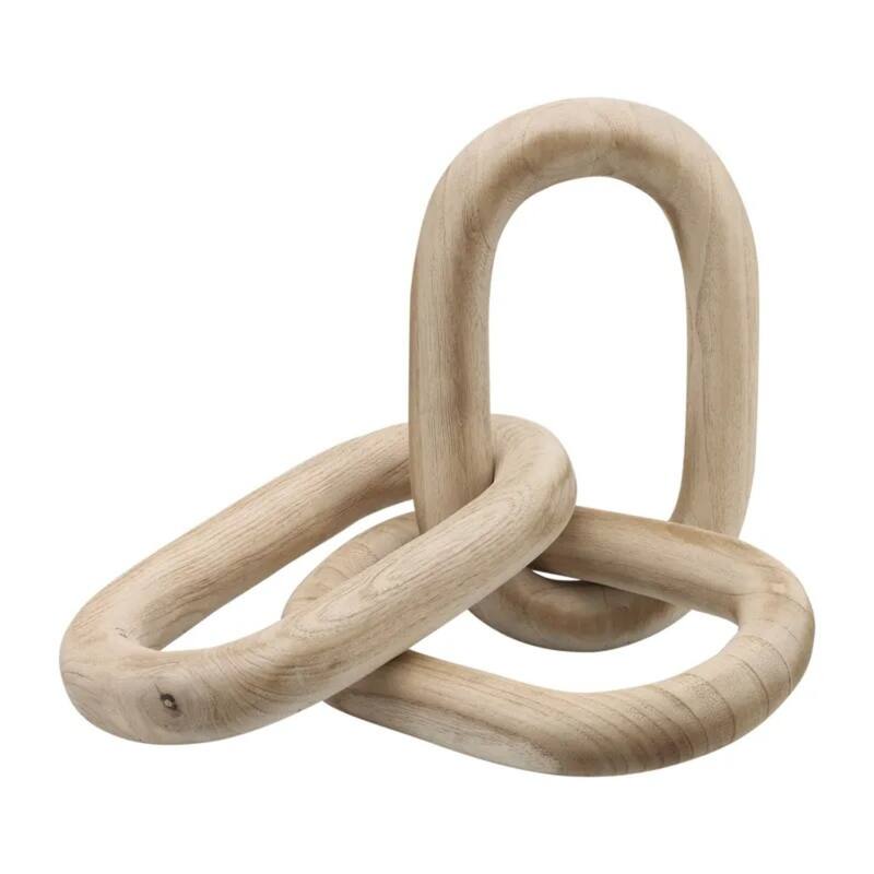 Wooden Chain Links Tabletop Decoration - 27.5" - Brown