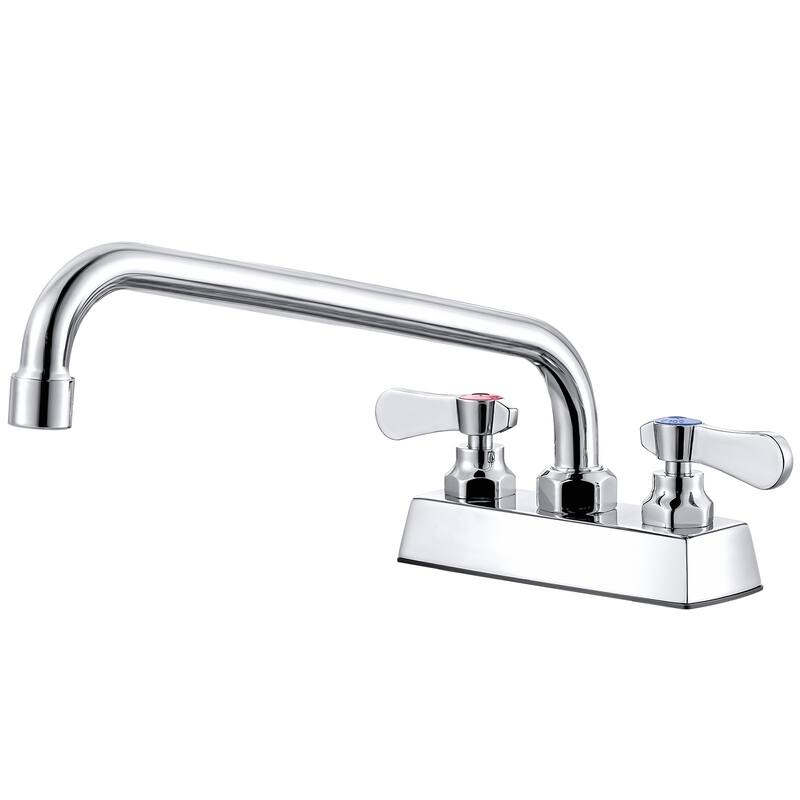 WOWOW Double Handle Commercial Standard Kitchen Faucet - 12 inch Spout