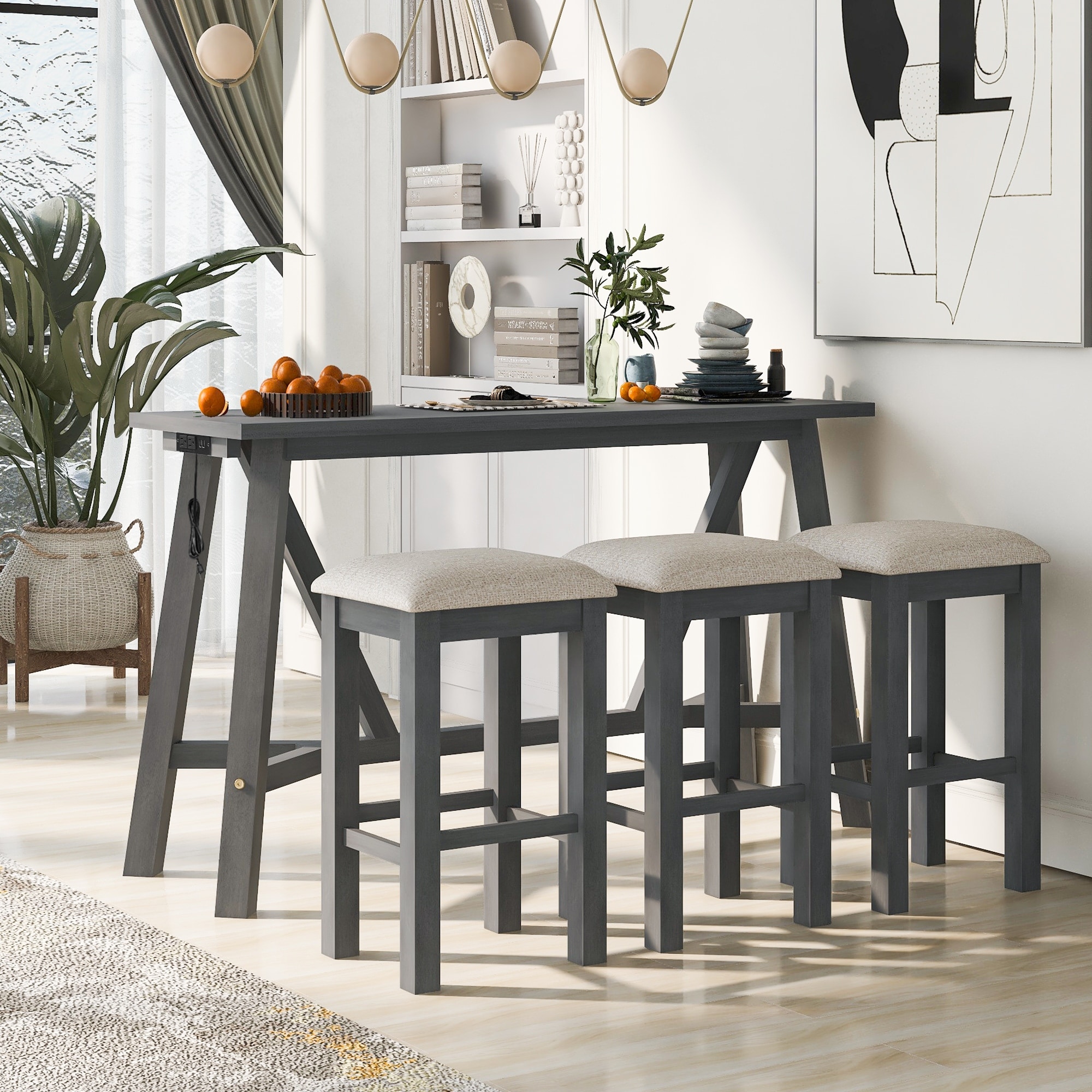 Farmhouse bar table shop set