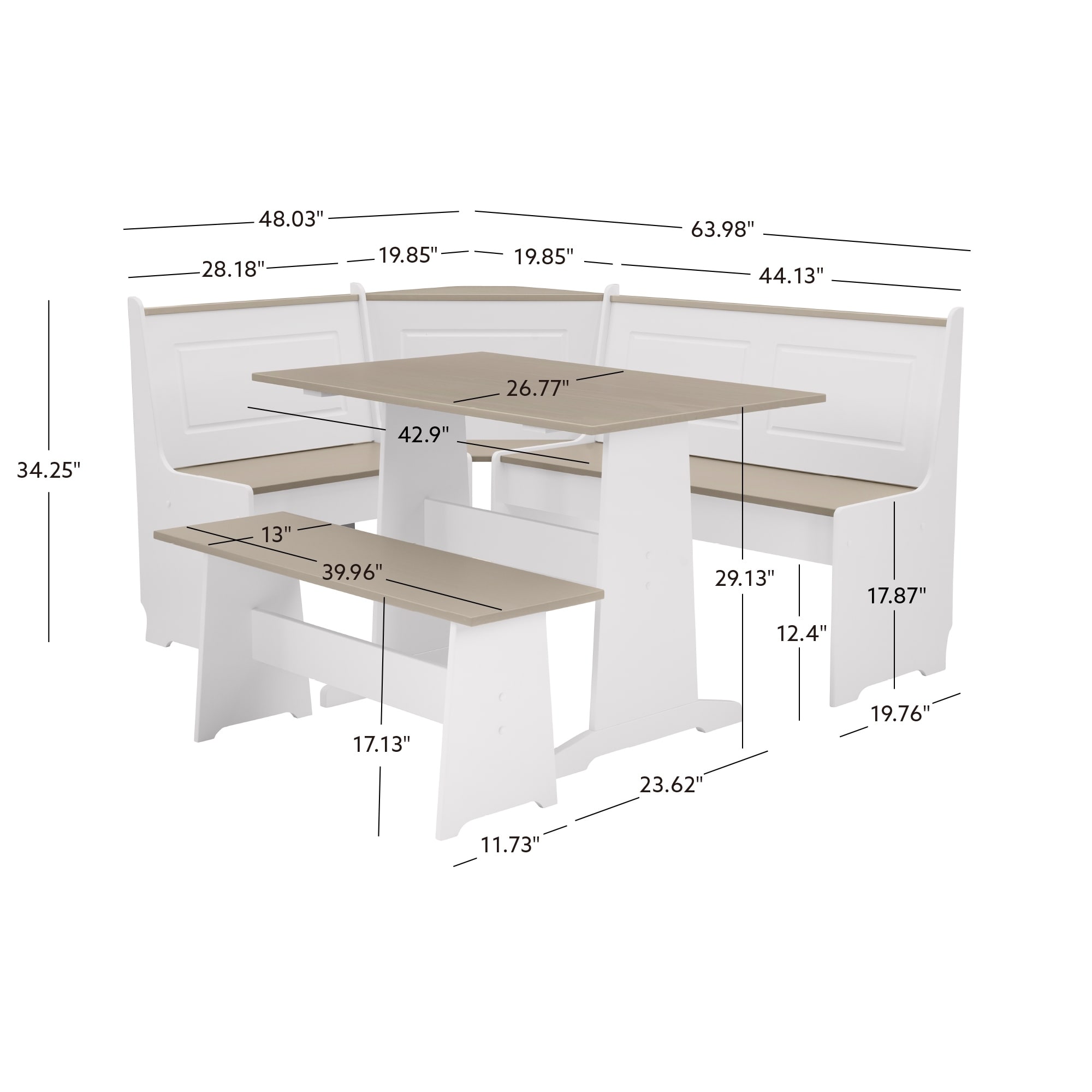 Copper grove middlecreek best sale corner farmhouse dinette set