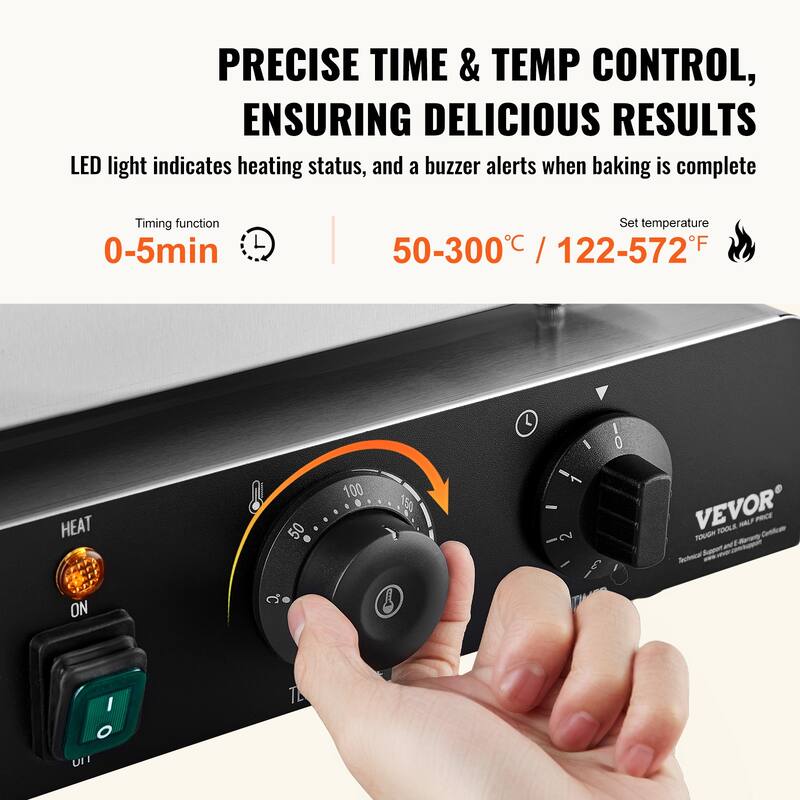 VEVOR Electric Donut Maker Commercial Doughnut Machine with Non-stick Surface for Restaurant and Home Use