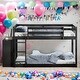 preview thumbnail 14 of 37, Full over Full Bunk Bed with 4 Drawers and 3 Shelves Espresso